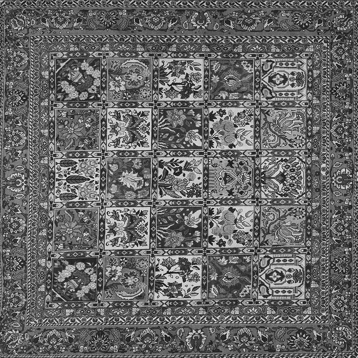 Round Machine Washable Persian Gray Traditional Rug, wshtr2294gry