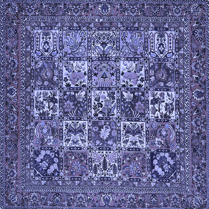 Square Machine Washable Persian Blue Traditional Rug, wshtr2294blu