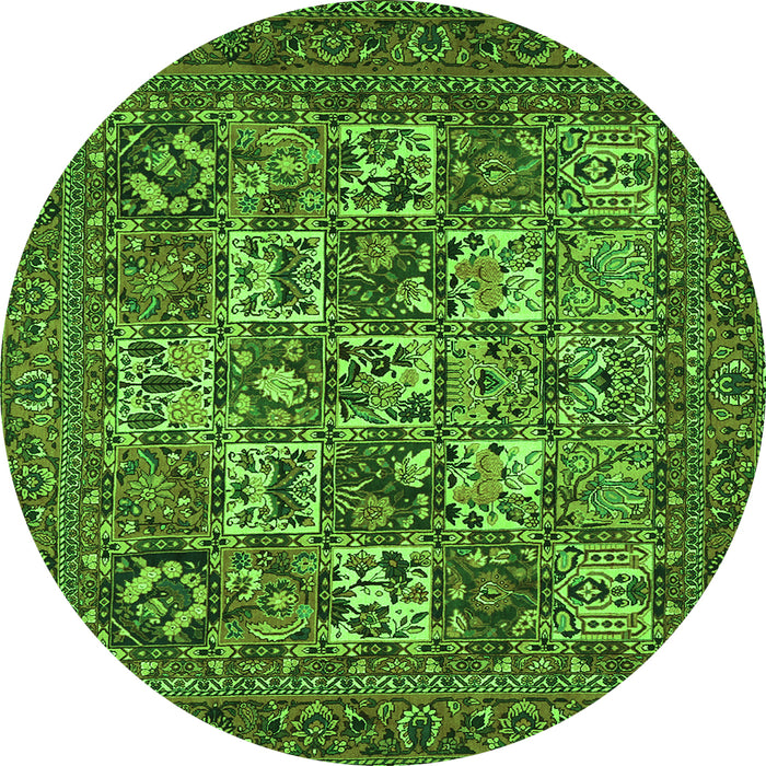 Square Persian Green Traditional Rug, tr2294grn