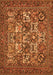 Serging Thickness of Machine Washable Persian Orange Traditional Area Rugs, wshtr2294org