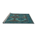 Sideview of Machine Washable Persian Light Blue Traditional Rug, wshtr2295lblu