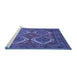 Sideview of Machine Washable Persian Blue Traditional Rug, wshtr2295blu