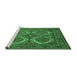 Sideview of Machine Washable Persian Emerald Green Traditional Area Rugs, wshtr2295emgrn