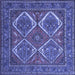 Square Persian Blue Traditional Rug, tr2295blu