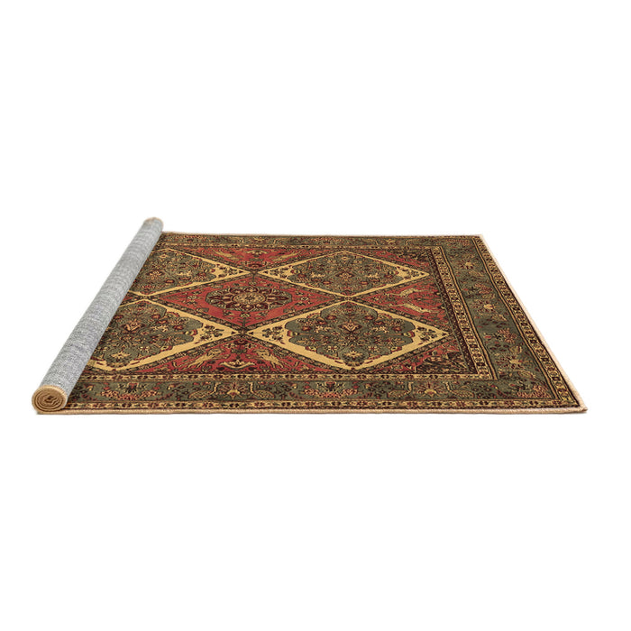 Sideview of Machine Washable Persian Brown Traditional Rug, wshtr2295brn