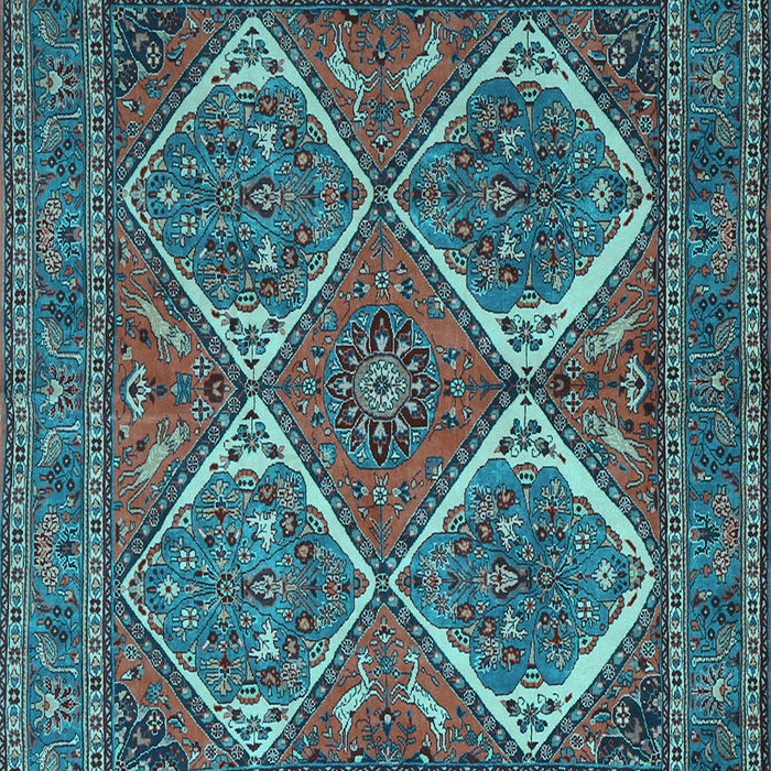 Machine Washable Persian Light Blue Traditional Rug, wshtr2295lblu