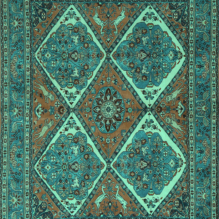 Machine Washable Persian Turquoise Traditional Area Rugs, wshtr2295turq