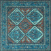 Square Persian Light Blue Traditional Rug, tr2295lblu