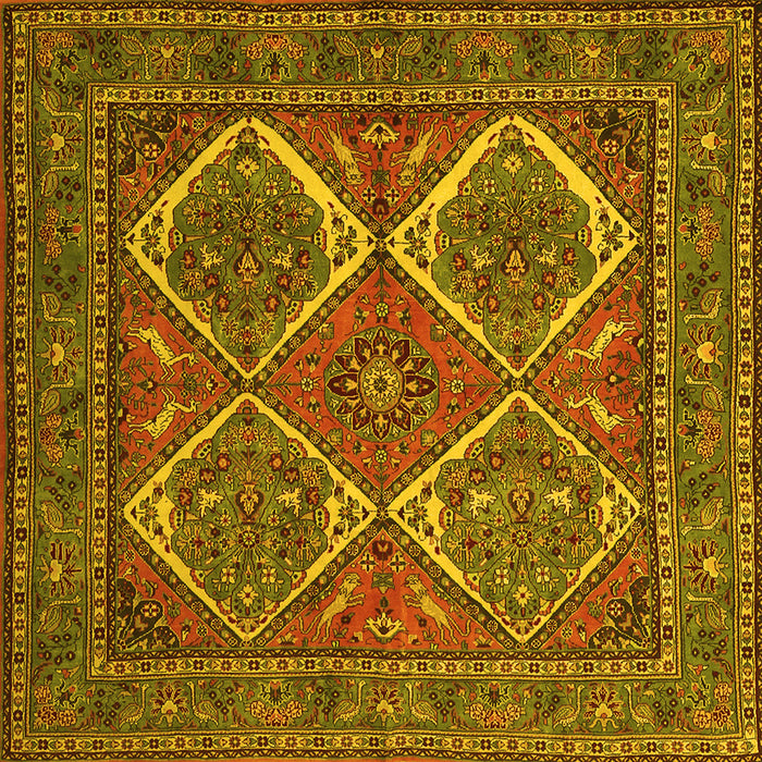 Square Persian Yellow Traditional Rug, tr2295yw