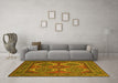 Machine Washable Persian Yellow Traditional Rug in a Living Room, wshtr2295yw