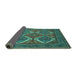 Sideview of Persian Turquoise Traditional Rug, tr2295turq