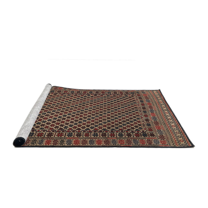 Sideview of Machine Washable Traditional Night Red Rug, wshtr2296