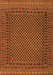 Serging Thickness of Machine Washable Southwestern Orange Country Area Rugs, wshtr2296org