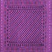 Square Southwestern Purple Country Rug, tr2296pur