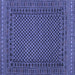 Square Southwestern Blue Country Rug, tr2296blu