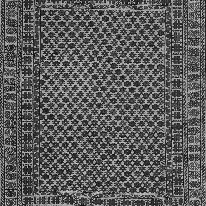 Serging Thickness of Machine Washable Southwestern Gray Country Rug, wshtr2296gry