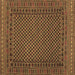 Square Southwestern Brown Country Rug, tr2296brn