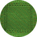 Square Southwestern Green Country Rug, tr2296grn