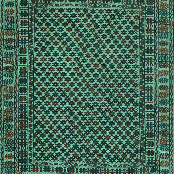 Machine Washable Southwestern Turquoise Country Area Rugs, wshtr2296turq