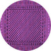 Round Southwestern Purple Country Rug, tr2296pur