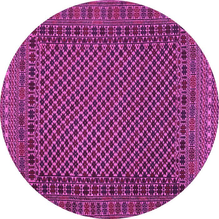 Round Southwestern Pink Country Rug, tr2296pnk