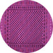 Round Southwestern Pink Country Rug, tr2296pnk