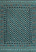 Machine Washable Southwestern Light Blue Country Rug, wshtr2296lblu