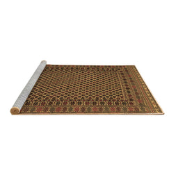 Sideview of Machine Washable Southwestern Brown Country Rug, wshtr2296brn