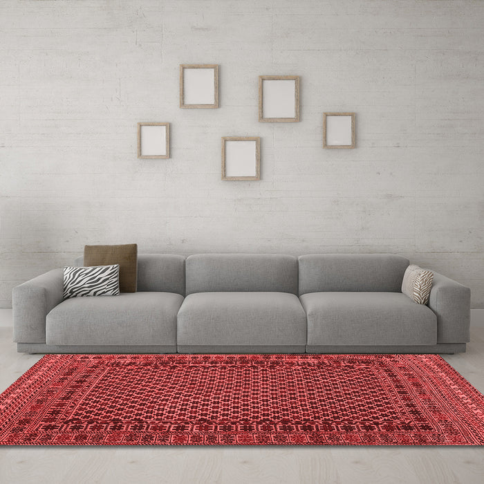 Country Red Washable Rugs