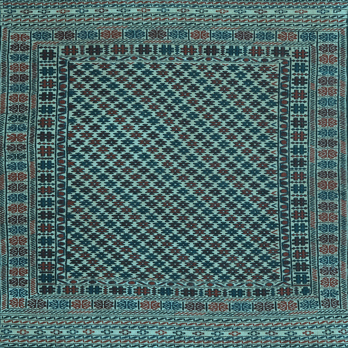 Square Southwestern Light Blue Country Rug, tr2296lblu