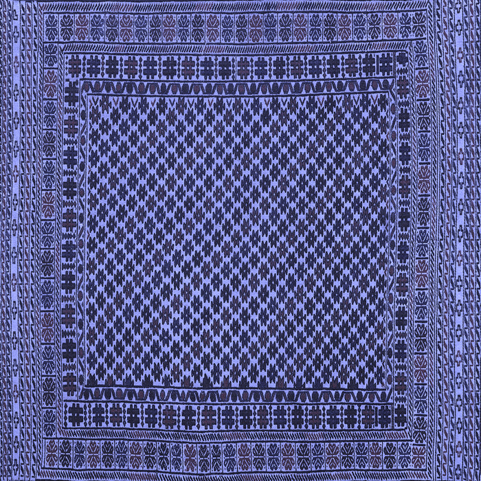 Square Machine Washable Southwestern Blue Country Rug, wshtr2296blu