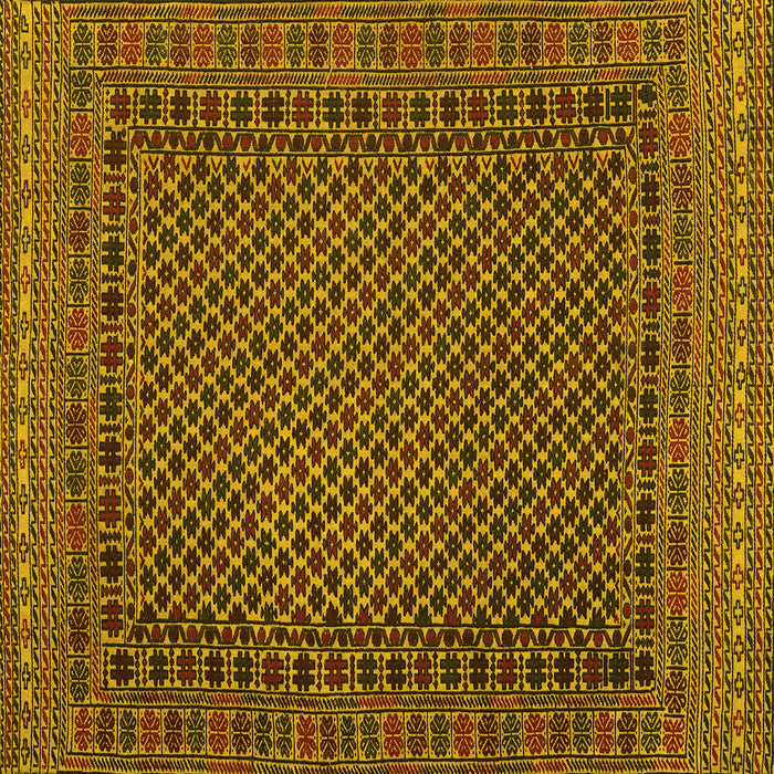 Square Southwestern Yellow Country Rug, tr2296yw