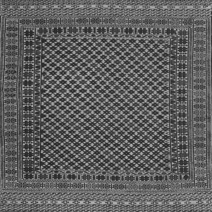 Round Machine Washable Southwestern Gray Country Rug, wshtr2296gry