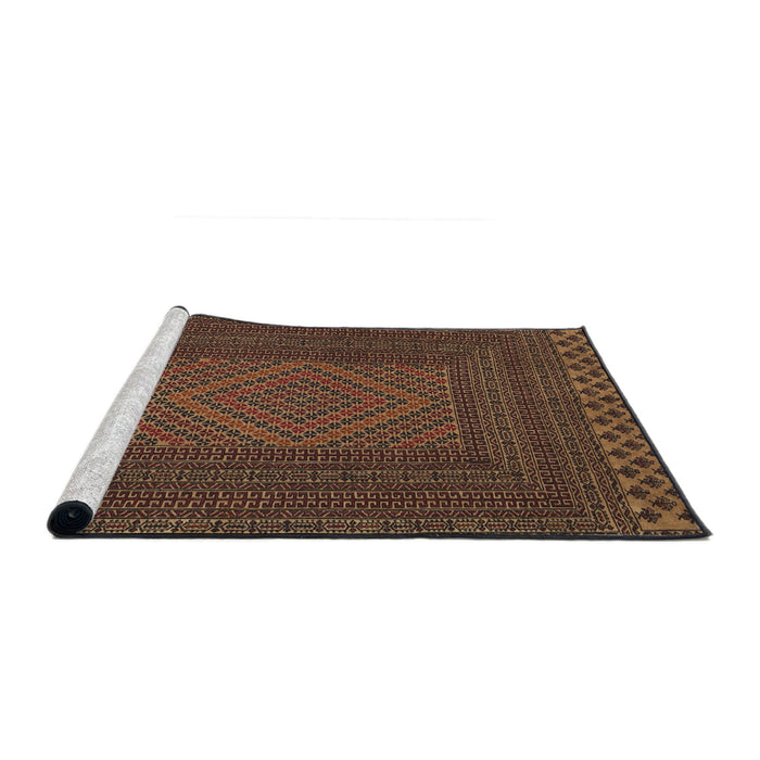 Sideview of Machine Washable Traditional Night Red Rug, wshtr2297