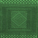 Square Persian Emerald Green Traditional Rug, tr2297emgrn