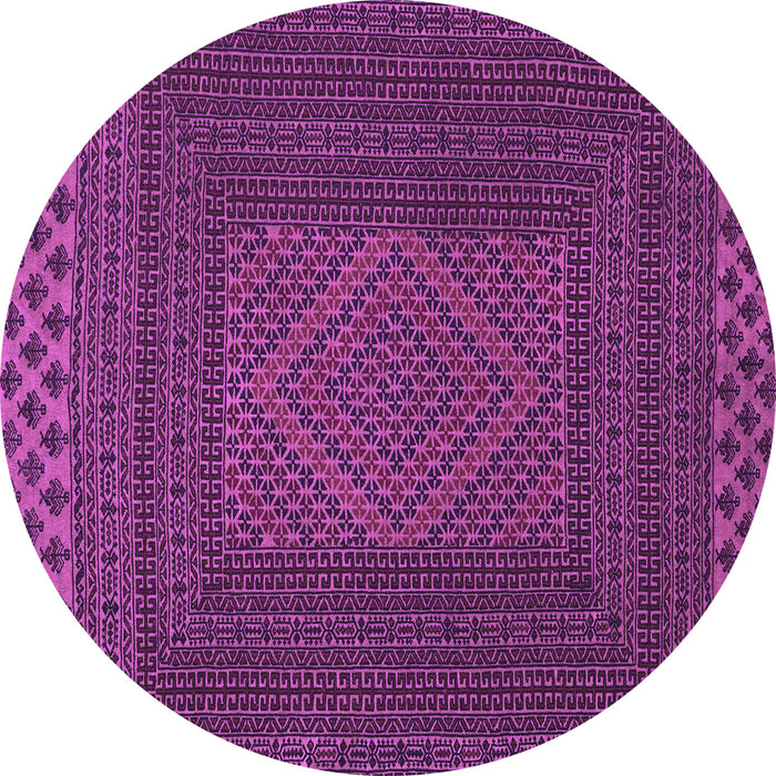 Round Machine Washable Persian Purple Traditional Area Rugs, wshtr2297pur