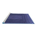 Sideview of Machine Washable Persian Blue Traditional Rug, wshtr2297blu