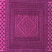 Square Machine Washable Persian Pink Traditional Rug, wshtr2297pnk