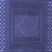 Square Machine Washable Persian Blue Traditional Rug, wshtr2297blu