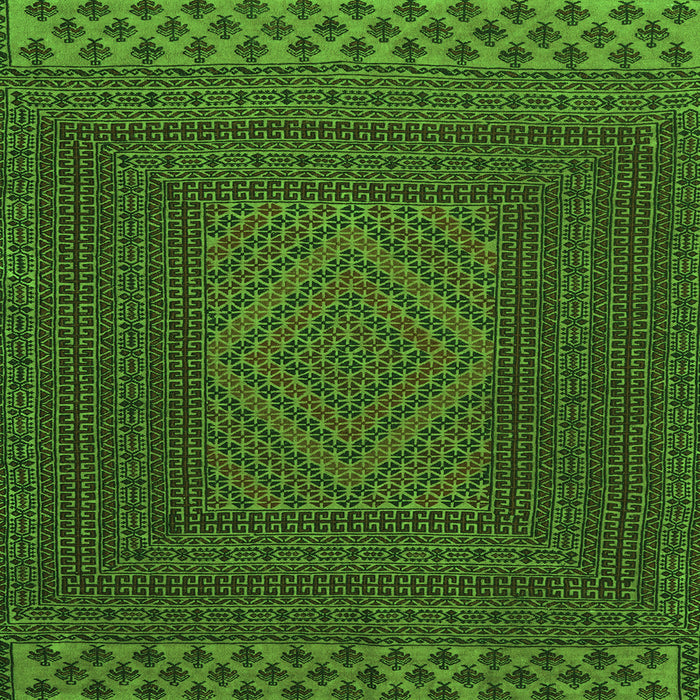 Round Machine Washable Persian Green Traditional Area Rugs, wshtr2297grn