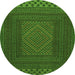 Square Persian Green Traditional Rug, tr2297grn