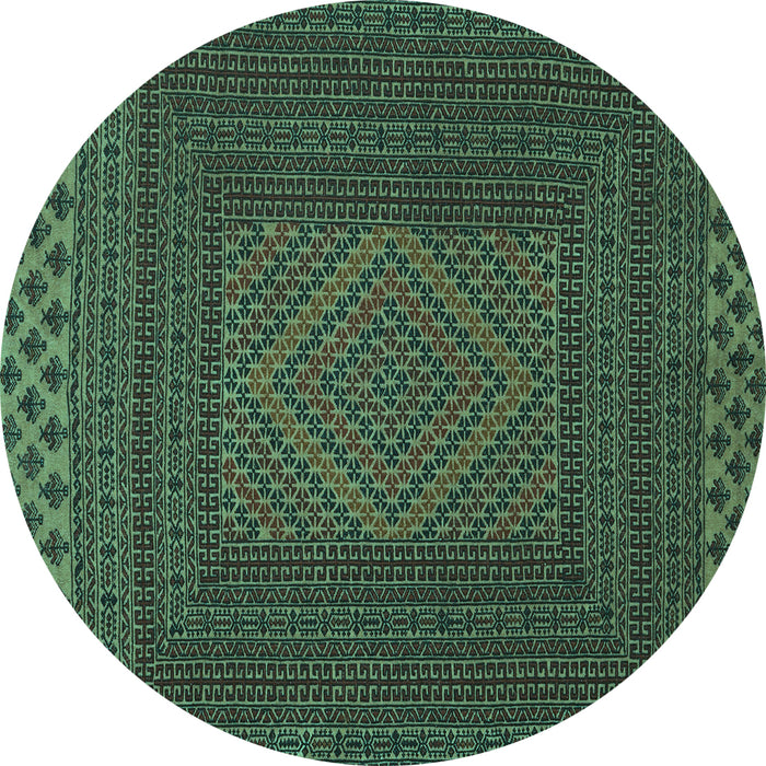 Round Persian Turquoise Traditional Rug, tr2297turq