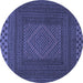 Round Persian Blue Traditional Rug, tr2297blu