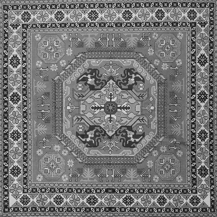 Round Machine Washable Persian Gray Traditional Rug, wshtr2298gry