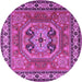 Round Persian Purple Traditional Rug, tr2298pur