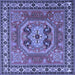 Square Persian Blue Traditional Rug, tr2298blu