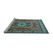 Sideview of Machine Washable Persian Light Blue Traditional Rug, wshtr2298lblu