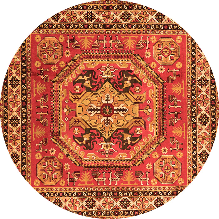 Machine Washable Persian Orange Traditional Area Rugs, wshtr2298org