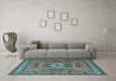 Machine Washable Persian Light Blue Traditional Rug in a Living Room, wshtr2298lblu