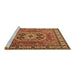 Sideview of Machine Washable Persian Brown Traditional Rug, wshtr2298brn